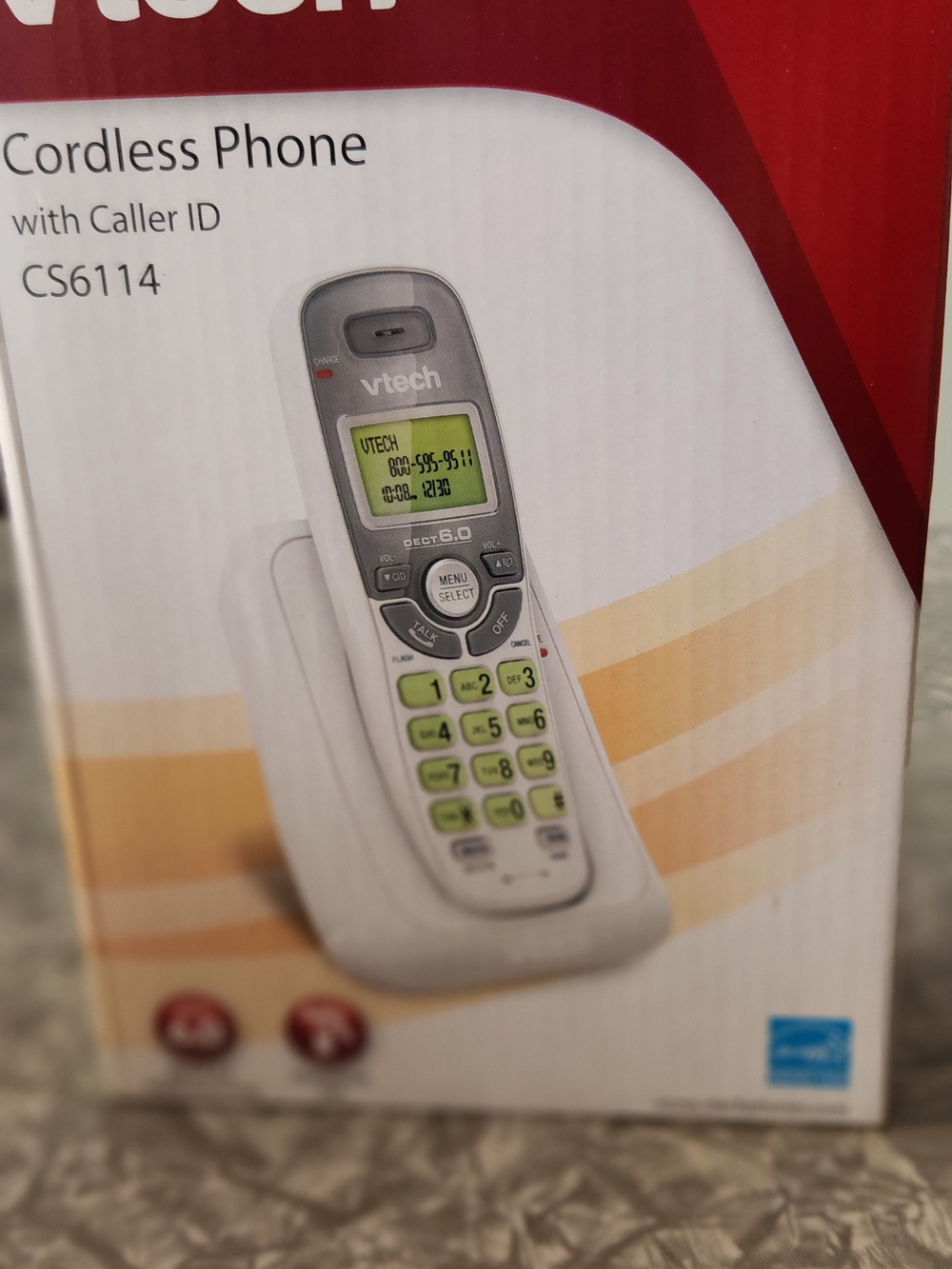 VTech CS6114 White Cordless Phone with Caller ID Untested